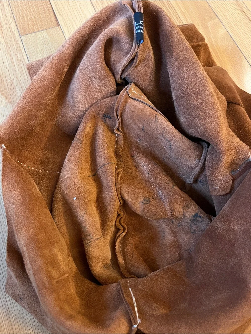 Vintage Pulicati Suede Hobo Bag in Cognac Brown